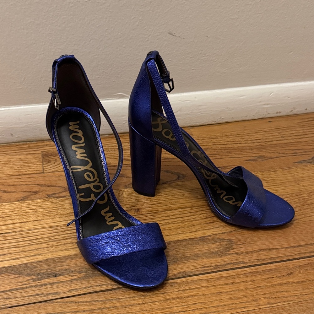 Sam Edelman Metallic Blue Heels